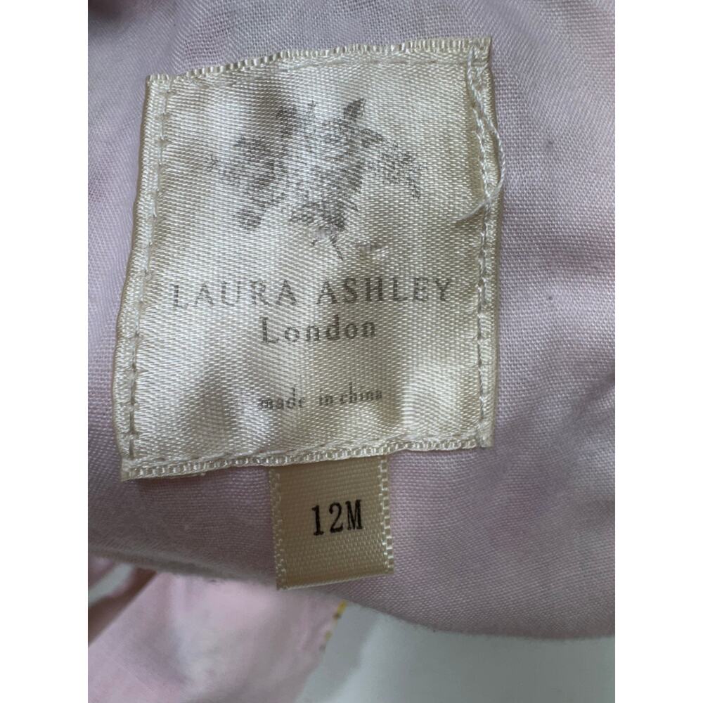 Laura Ashley London Girls Dress Sz 12 Months Cottage Core Sleeveless Floral - Picture 3 of 9